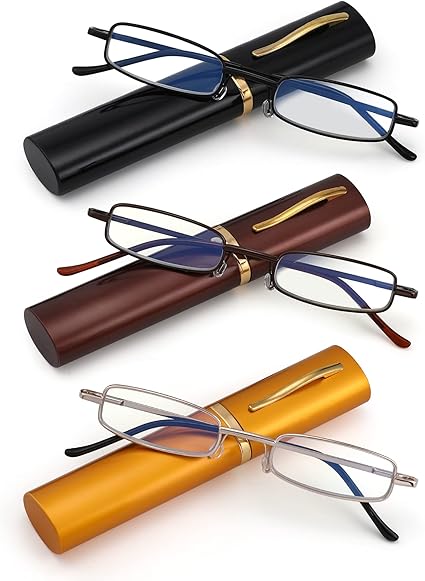 3 Pack Slim Pocket Reading Glasses for Men Women