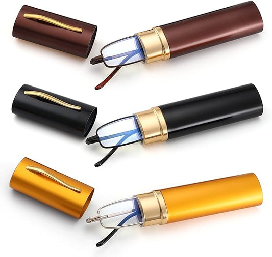 3 Pack Slim Pocket Reading Glasses for Men Women