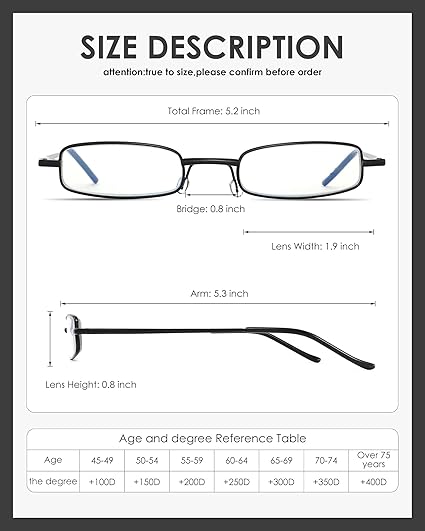 3 Pack Slim Pocket Reading Glasses for Men Women