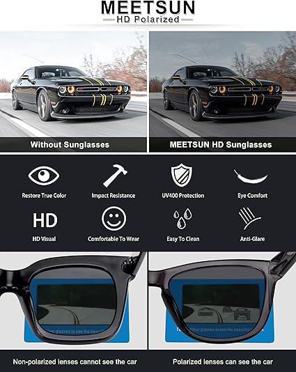 MEETSUN Polarized Sunglasses for Women Men Trendy Classic Retro Designer Style
